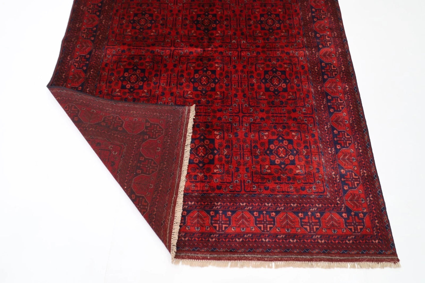 154 x 203 cm | Belgic Tribal Hand Knotted Veg Dye Wool Carpet