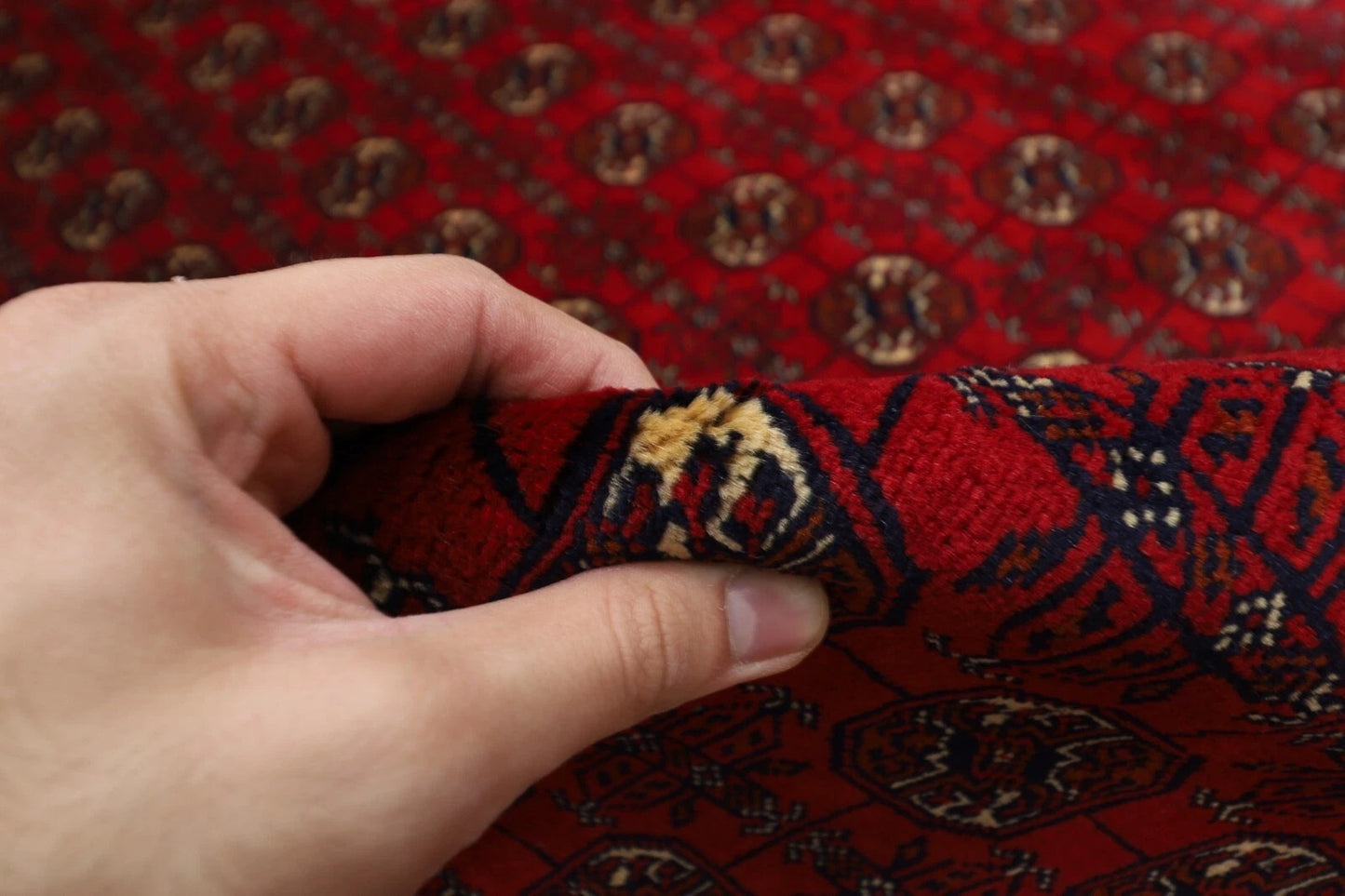 202 x 292 cm | Fine Mori Bokhara Afghan Tribal Hand Knotted Carpet