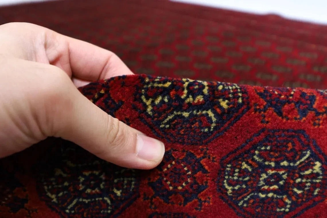 202 x 299 cm | Fine Mori Bokhara Afghan Tribal Hand Knotted Carpet