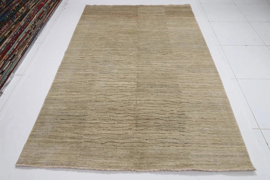 185 x 268 cm | Gabbeh Beige Afghan Tribal Hand Knotted Veg Dye Wool Carpet