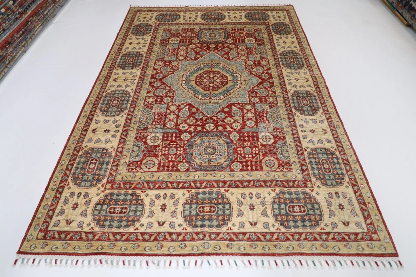 207 x 284 cm | Mamluk Afghan Tribal Hand Knotted Carpet