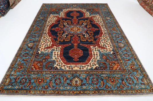 244 x 307 cm | Serapi Afghan Tribal Hand Knotted Carpet