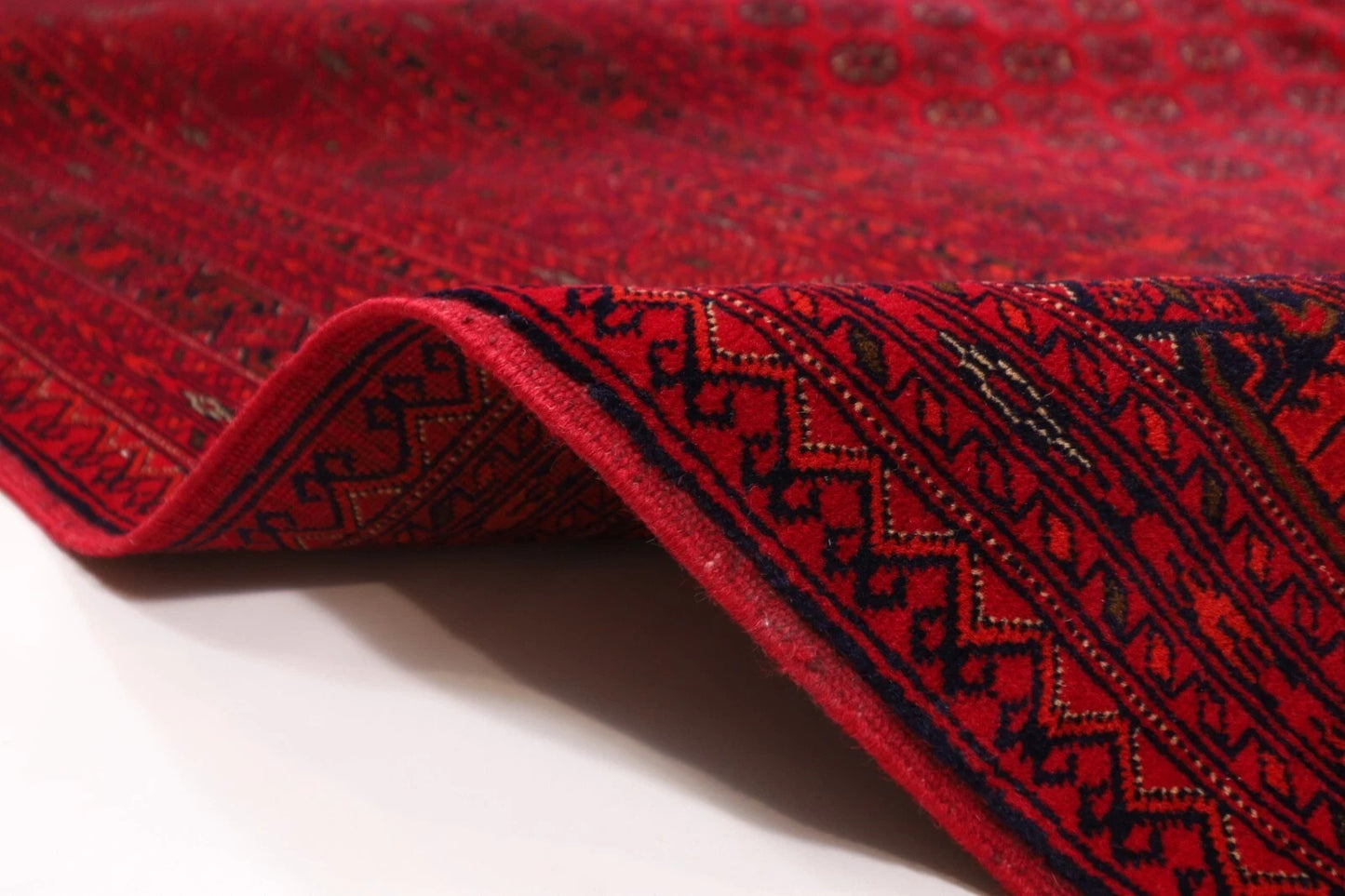 296 x 385 cm | Fine Bokhara Afghan Hand Knotted Carpet