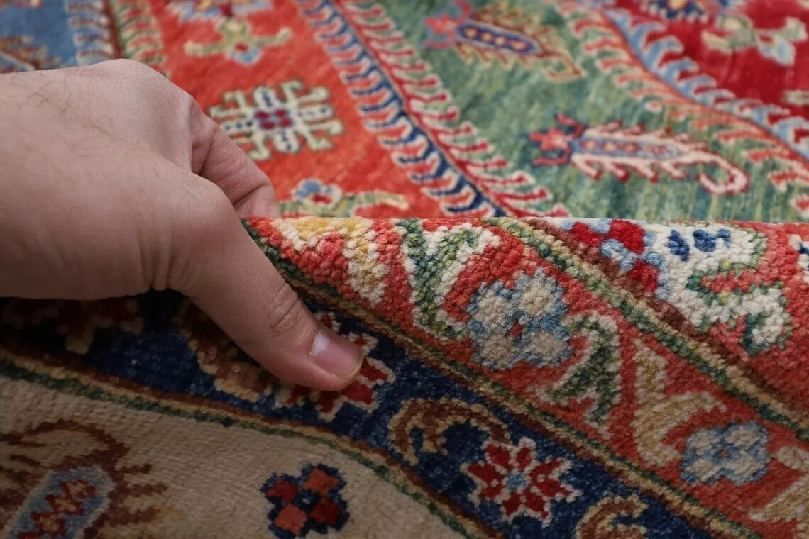 276 x 413 cm | Kazak Afghan Tribal Hand Knotted Carpet
