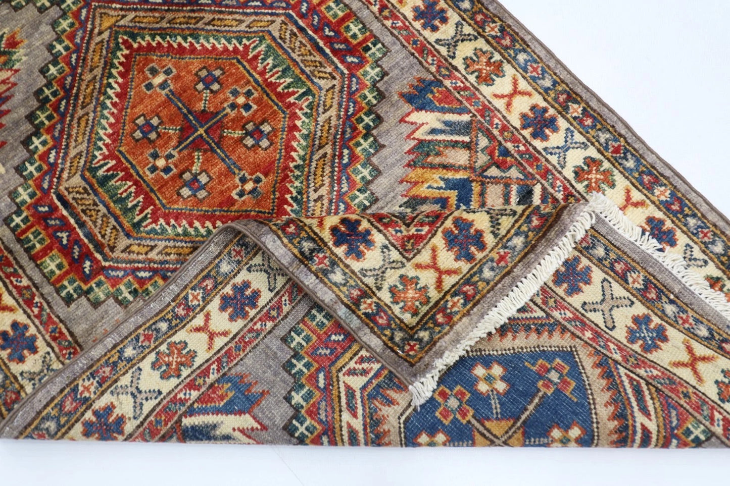 74 x 243 cm | Kazak Afghan Tribal Hand Knotted Wool Runner