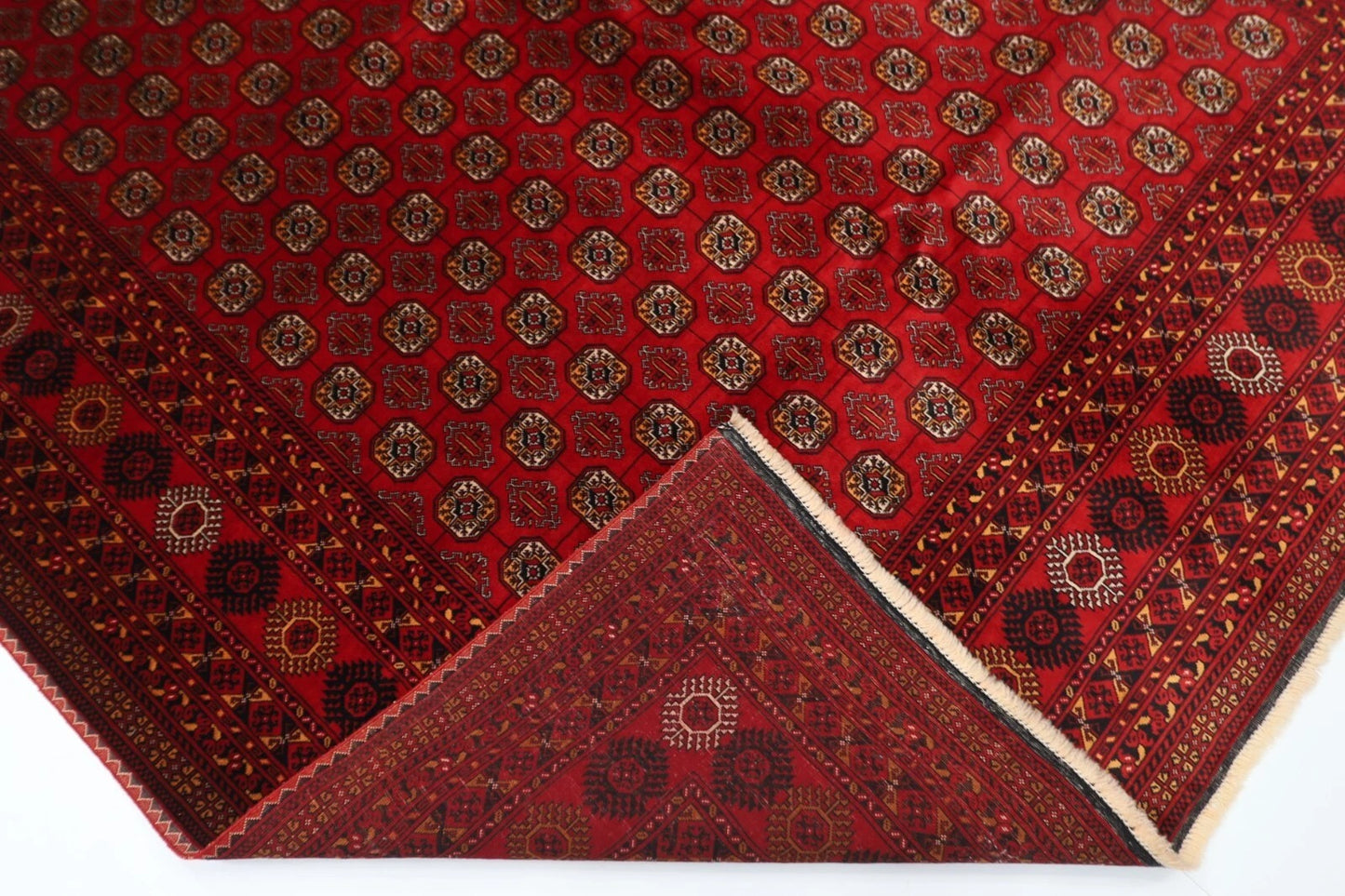 207 x 274 cm | Fine Mori Bokhara Afghan Tribal Hand Knotted Carpet