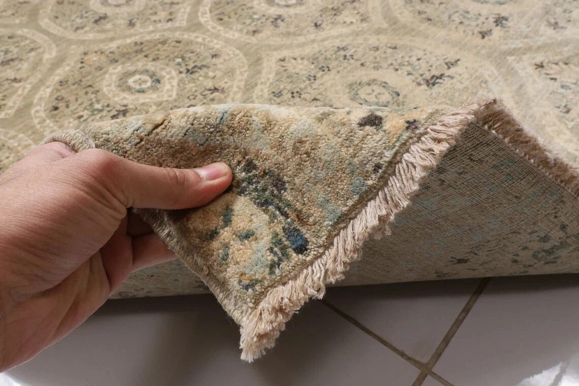 184 x 288 cm | Mamluk Gray Afghan Tribal Hand Knotted Veg Dye Wool Carpet