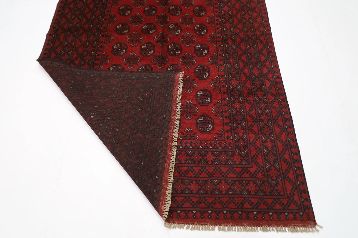 156 x 238 cm | Akja Bokhara Tribal Hand Knotted Veg Dye Wool Carpet