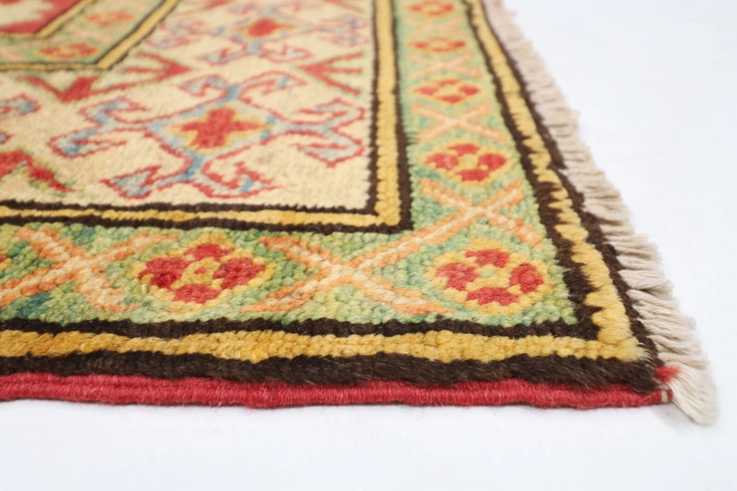 147 x 177 cm | Kazak Tribal Hand Knotted Veg Dye Wool Carpet