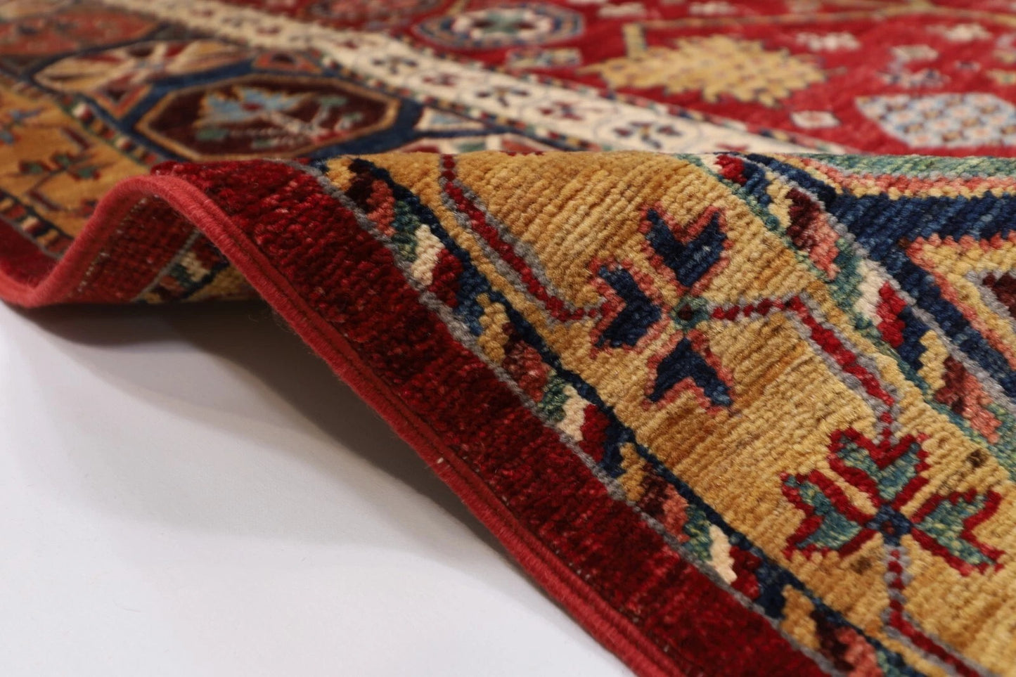 152 x 203 cm | Afghan Tribal Hand Knotted Veg Dye Wool Carpet