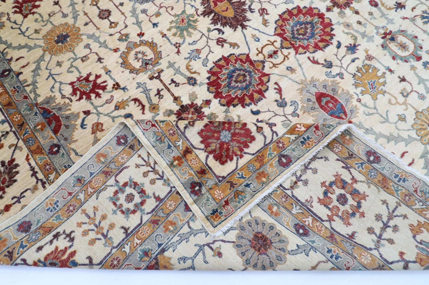 305 x 423 cm | Aryana Beige Afghan Hand Knotted Carpet