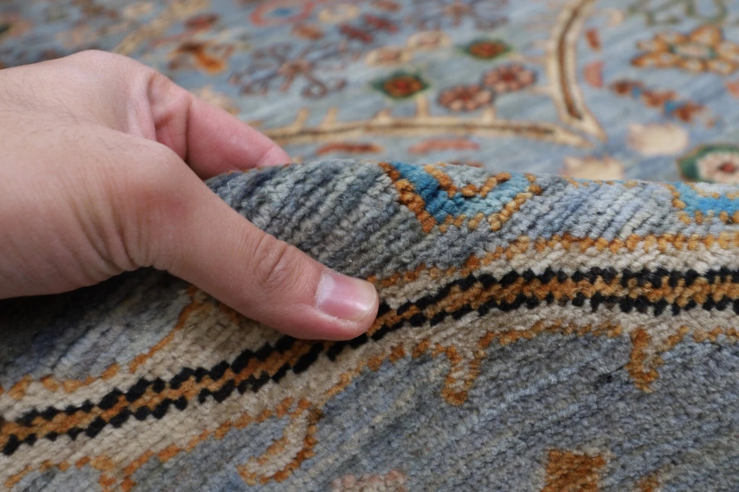 182 x 270 cm | Gray Afghan Tribal Hand Knotted Veg Dye Wool carpet