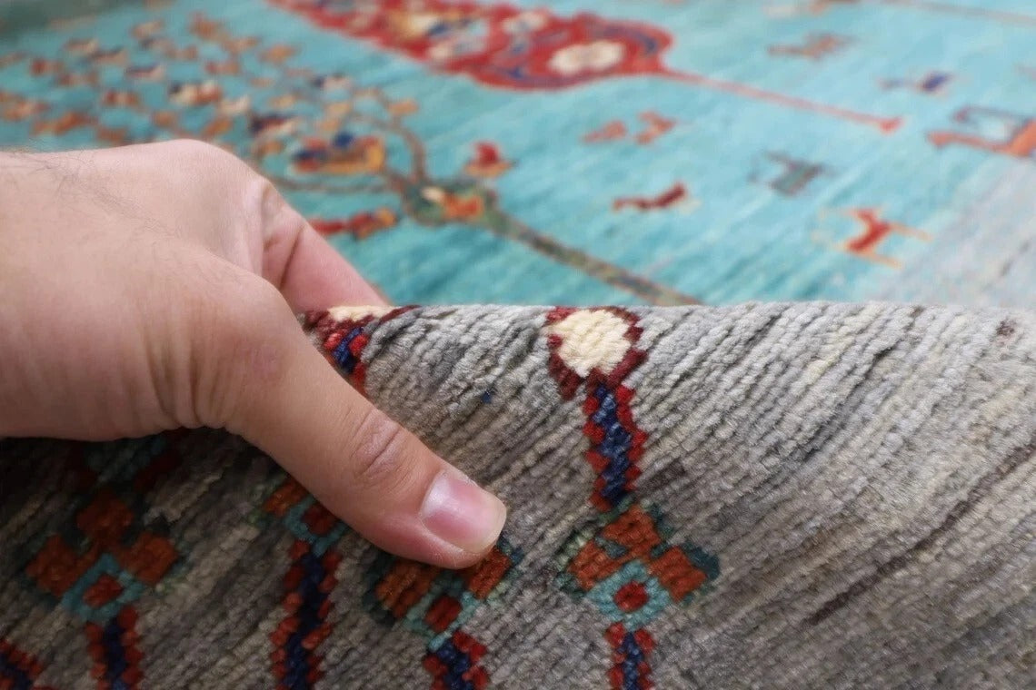 252 x 299 cm | Tree Afghan Tribal Hand Knotted Carpet