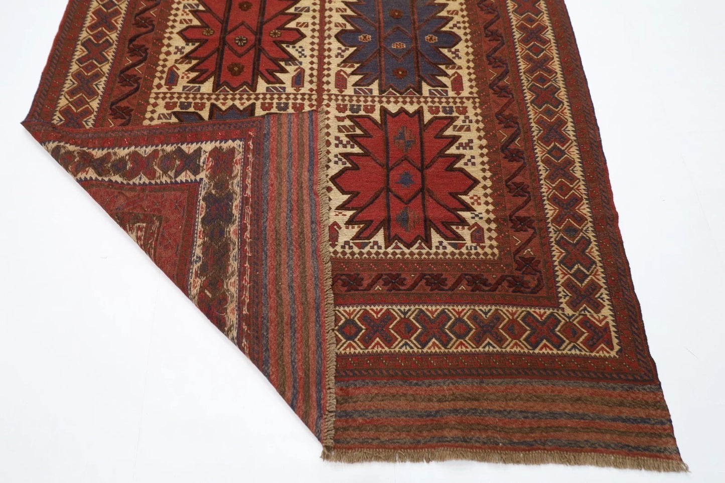 188 x 266 cm | Barjesta Flat Weaved Afghan Tribal Hand Knotted Wool Carpet kilim
