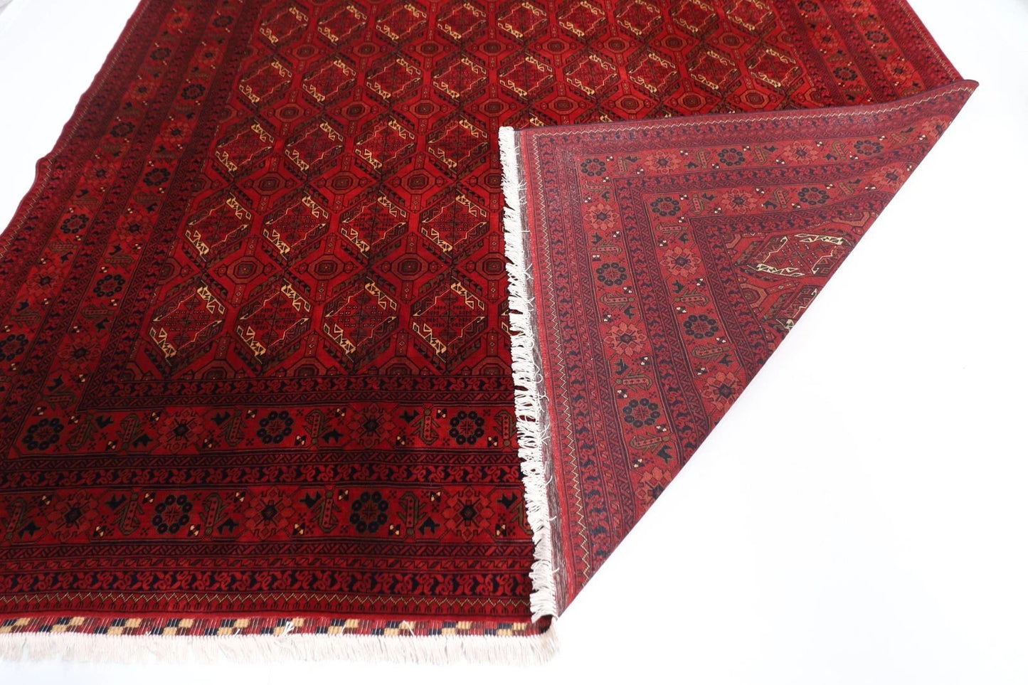 301 x 420 cm | Bokhara Afghan Tribal Hand Knotted Carpet