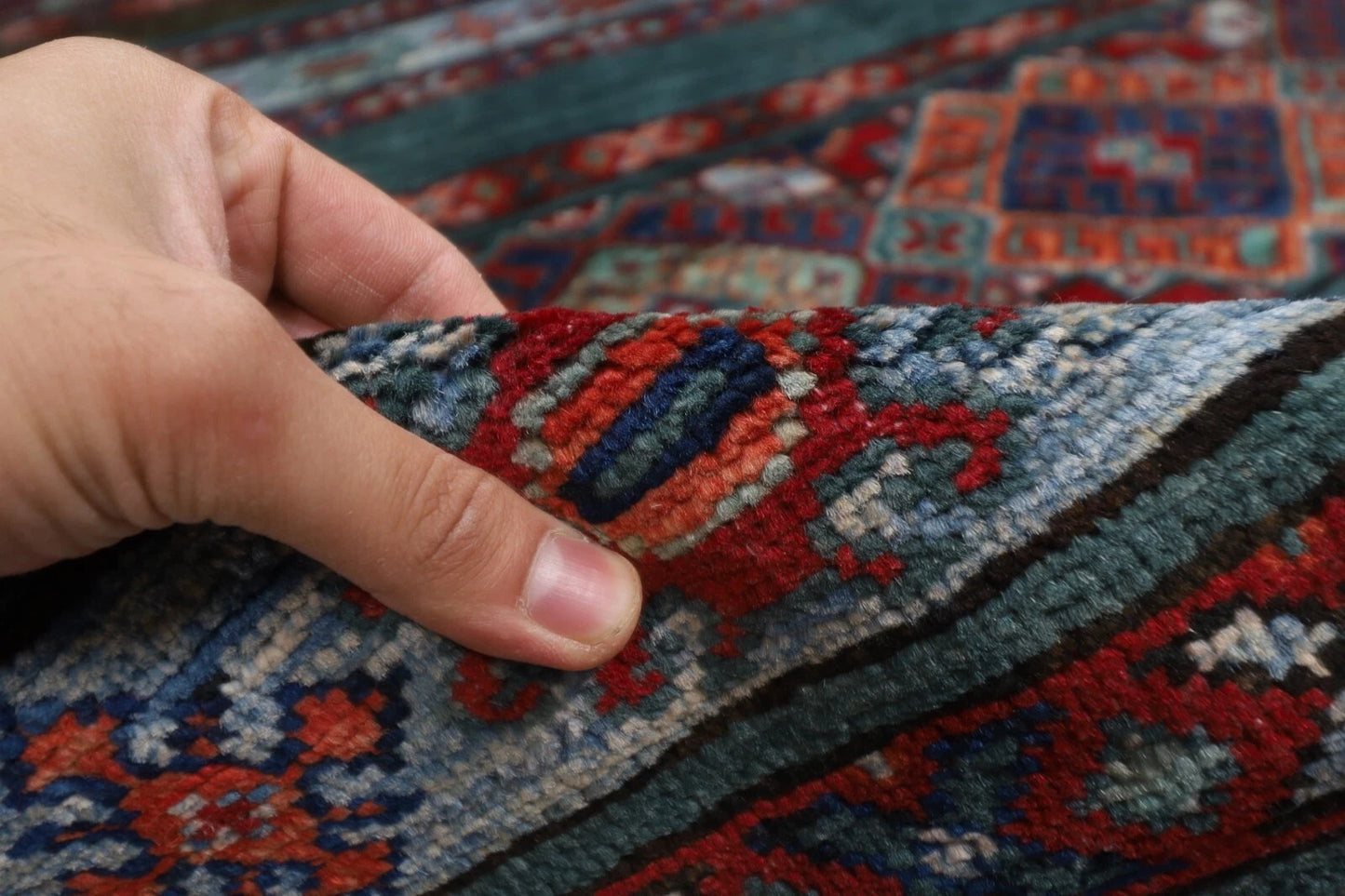 169 x 253 cm | Khorjun Afghan Tribal Hand Knotted Veg Dye Wool Carpet