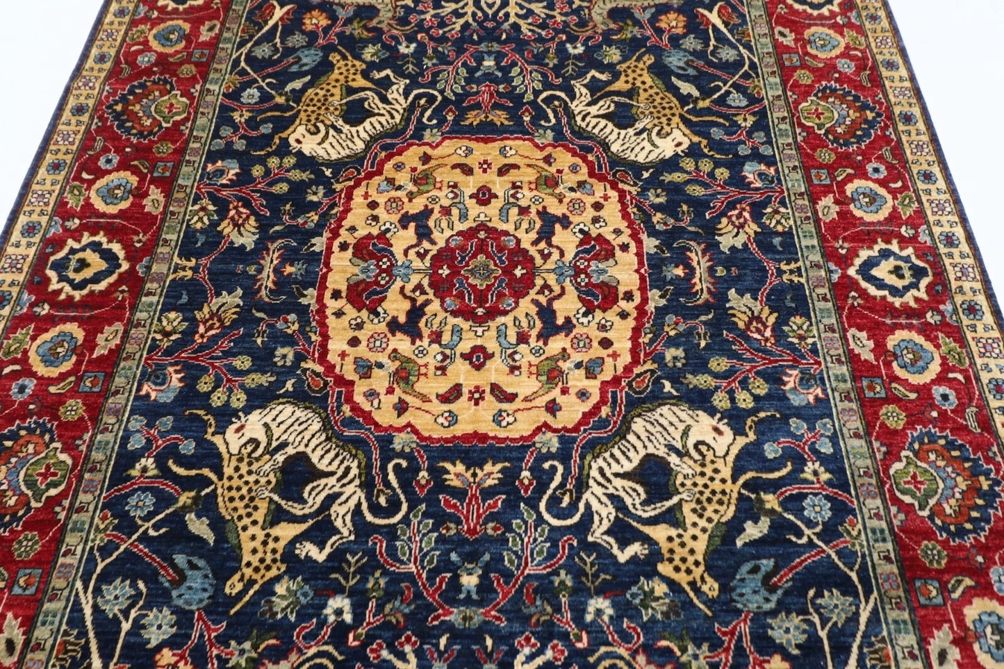 199 x 298 cm | Animal Afghan Tribal Hand Knotted Carpet