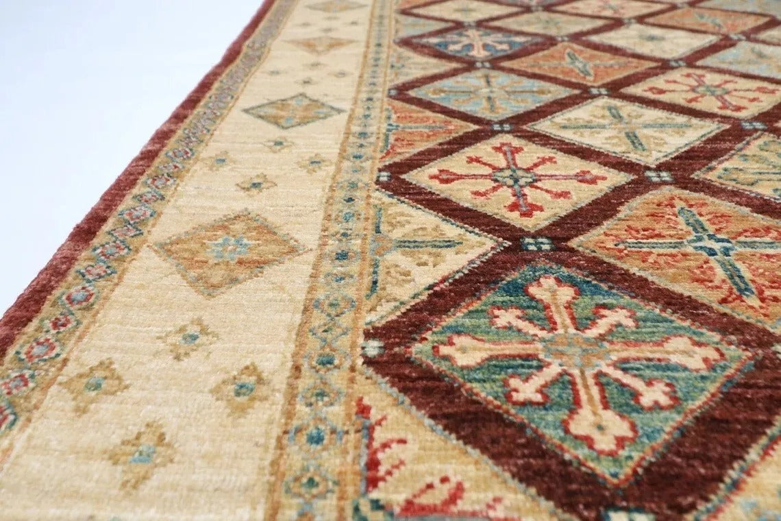 151 x 203 cm | Tribal Hand Knotted Veg Dye Wool Carpet
