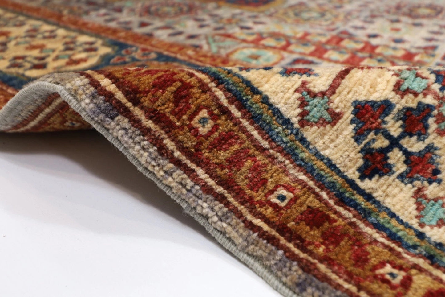 153 x 201 cm | Mamluk Afghan Tribal Hand Knotted Veg Dye Wool carpet