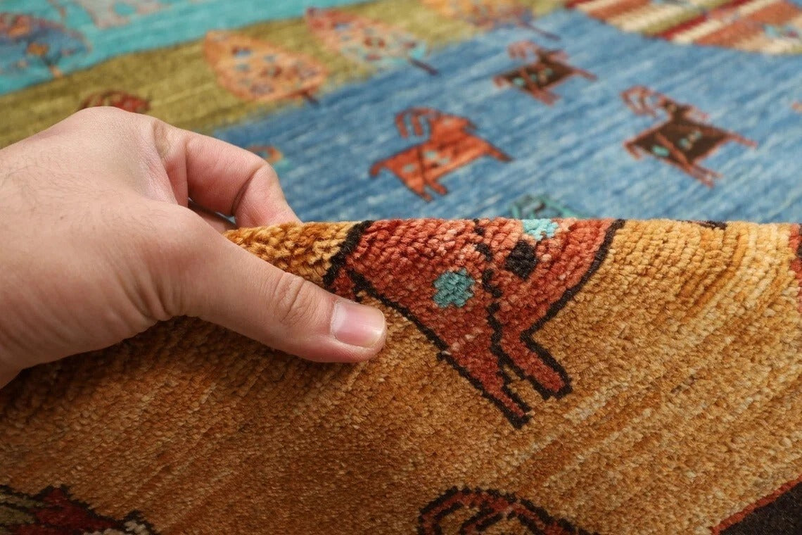 244 x 297 cm | Animal Paradise Afghan Tribal Hand Knotted Carpet