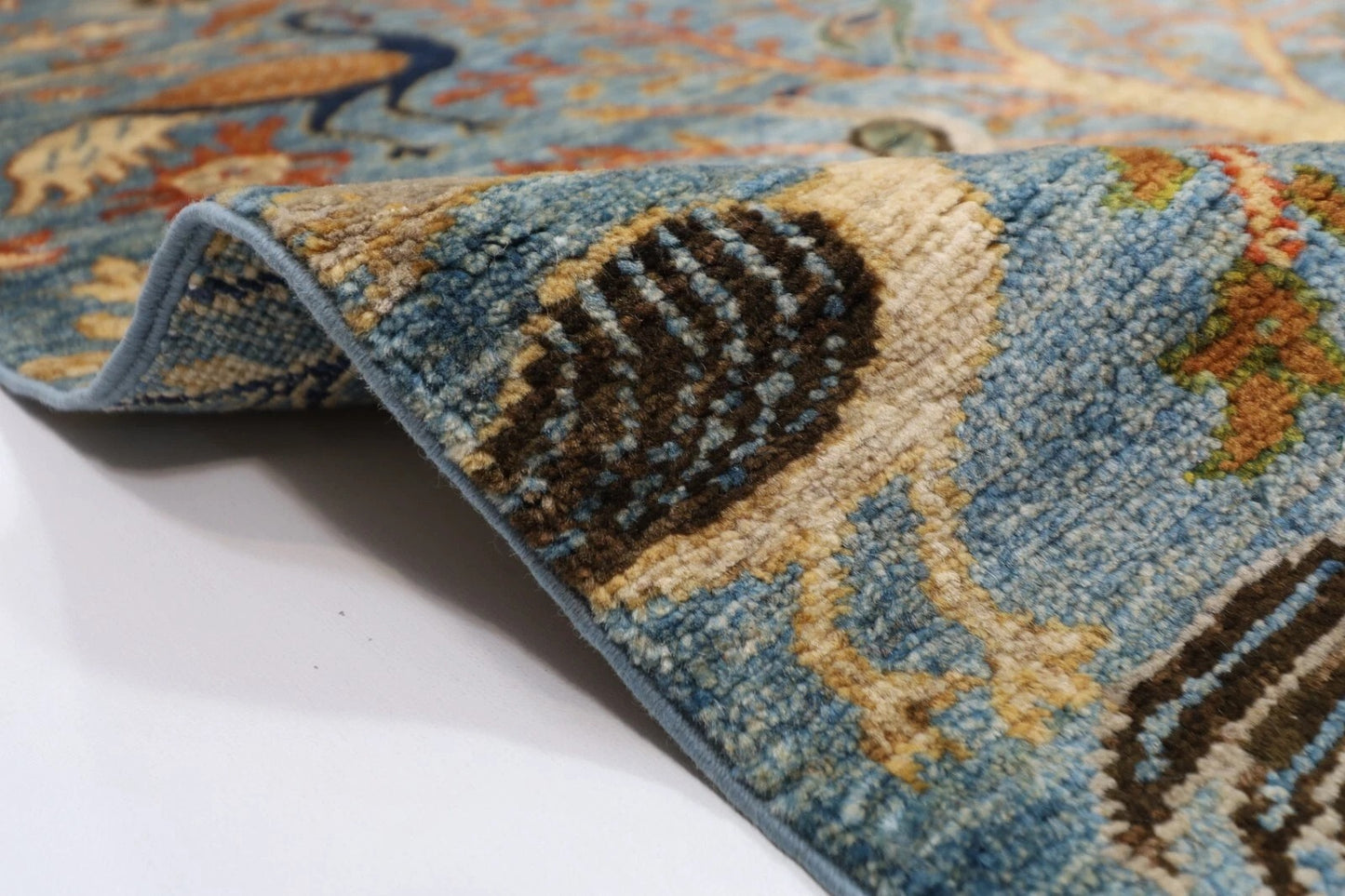 252 x 299 cm | Birds Afghan Tribal Hand Knotted Carpet