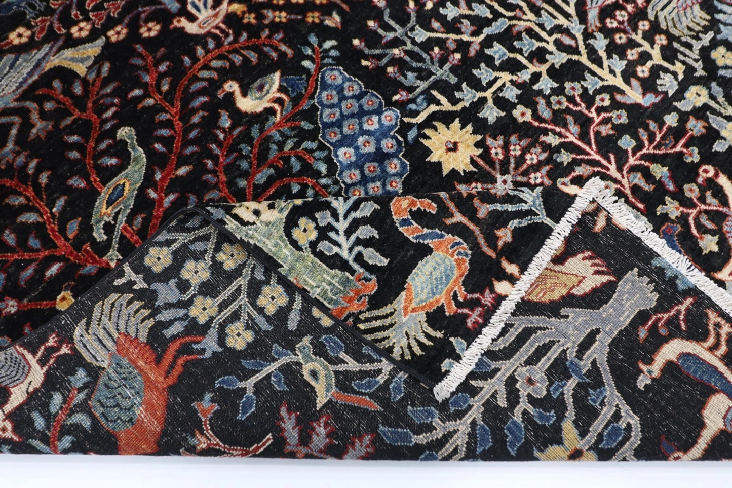202 x 298 cm | Birds Afghan Tribal Hand Knotted Carpet