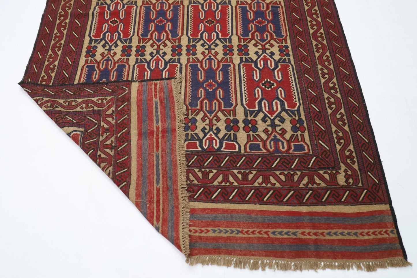 185 x 284 cm | Barjesta Flat Weaved Afghan Tribal Hand Knotted Wool Carpet kilim