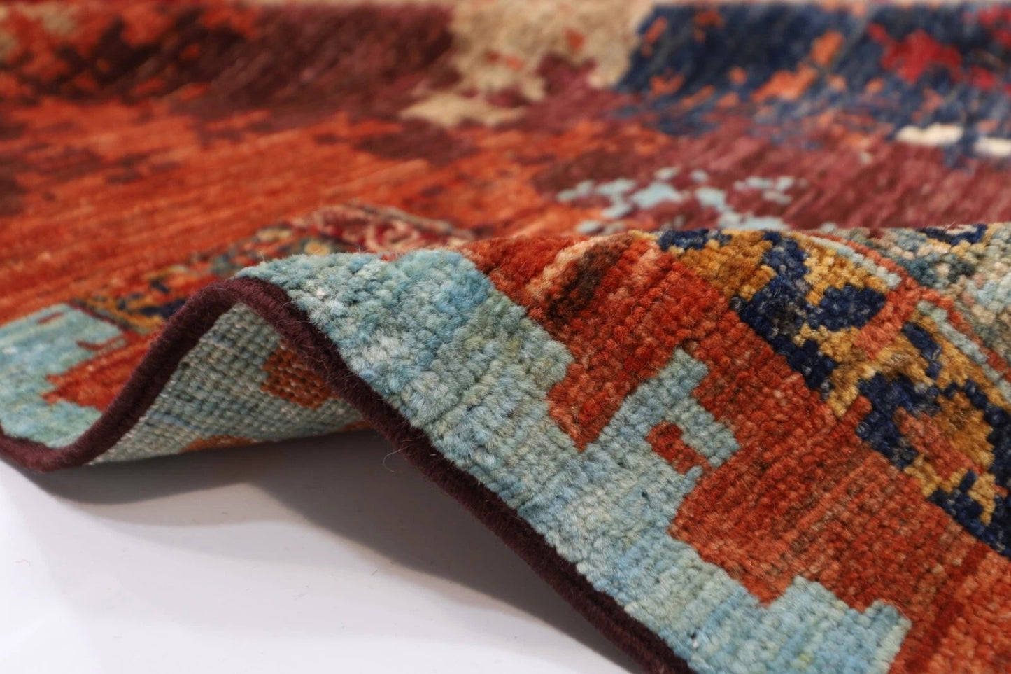 363 x 452 cm | Abstract Mamluk Afghan Tribal Hand Knotted Carpet