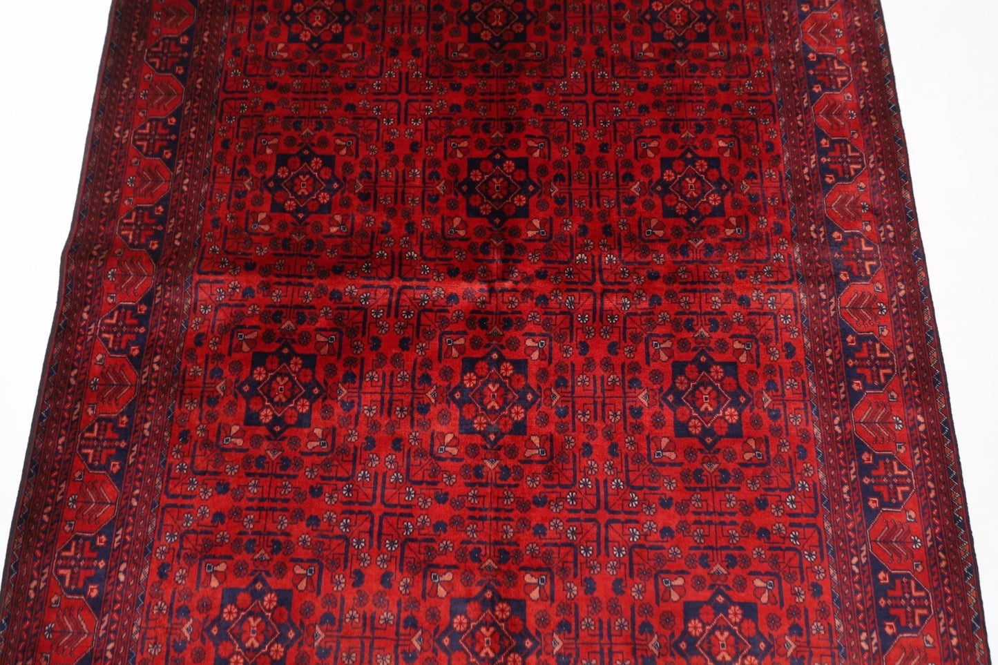 154 x 203 cm | Belgic Tribal Hand Knotted Veg Dye Wool Carpet