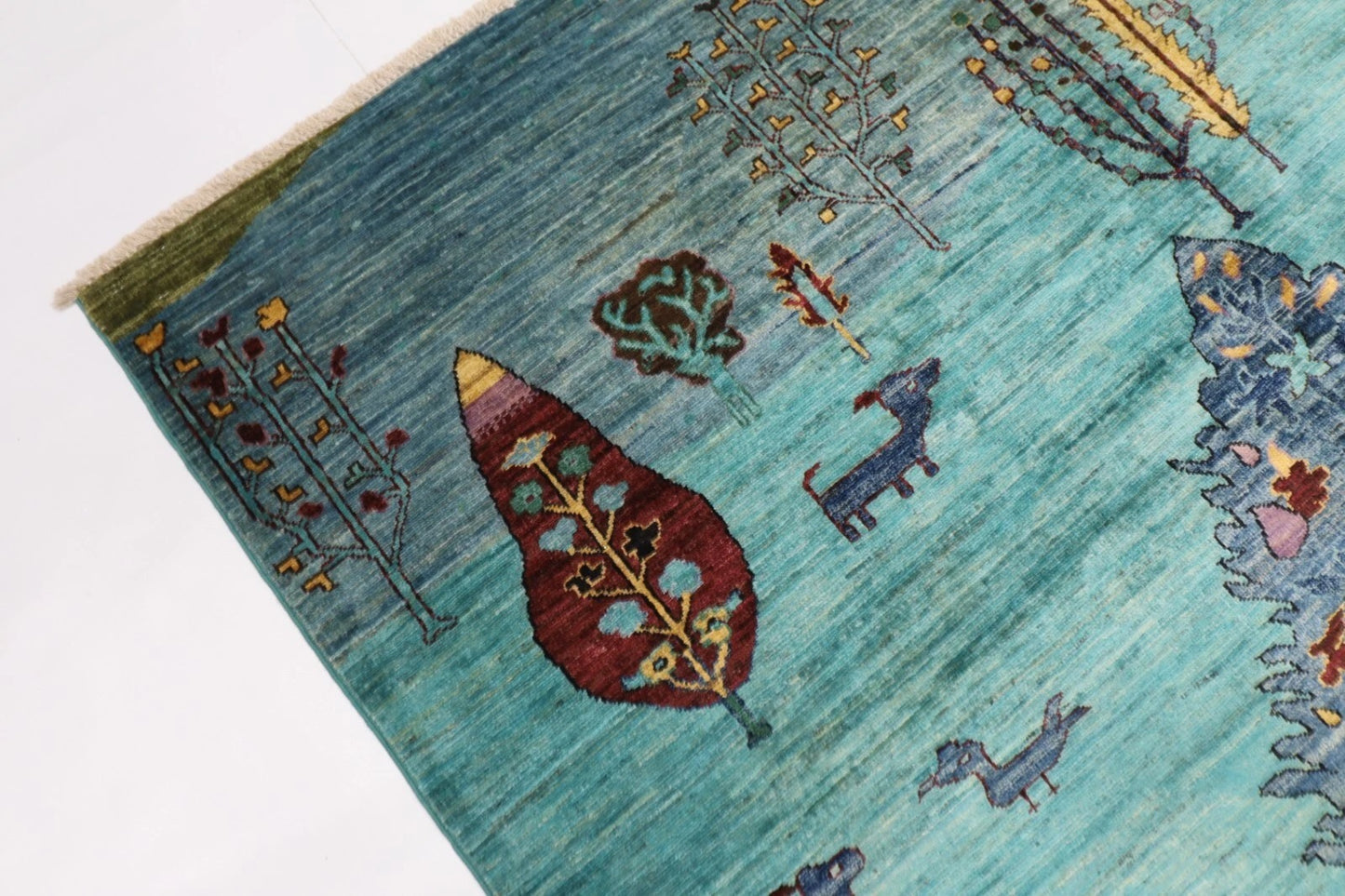 173 x 236 cm | Afghan Tribal Hand Knotted Veg Dye Wool Carpet