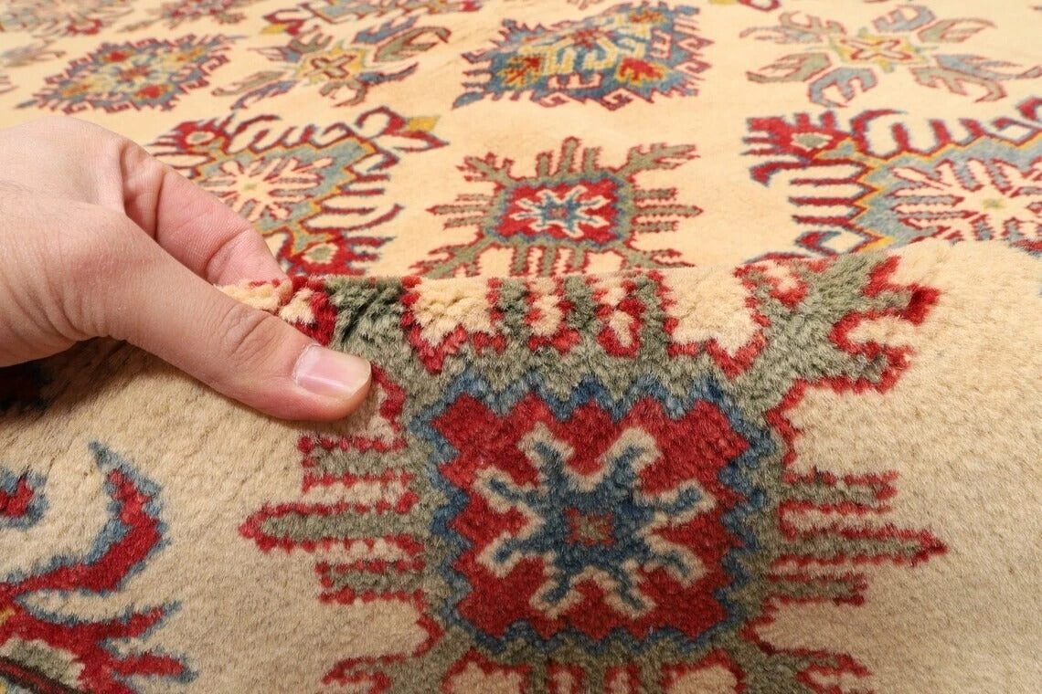 305 x 424 cm | Yakkish Beige Afghan Tribal Hand Knotted Carpet