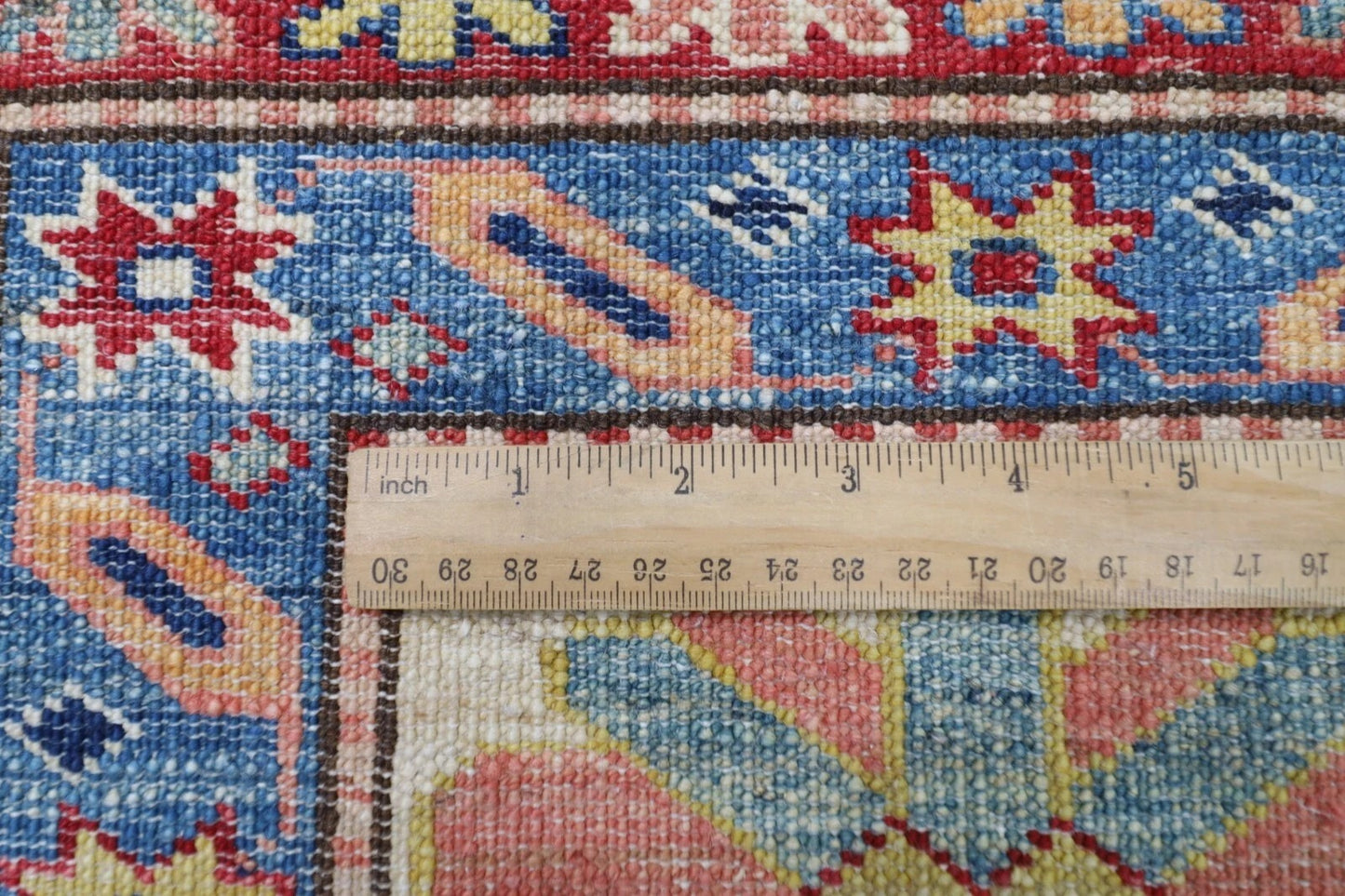 145 x 196 cm | Kazak Afghan Tribal Hand Knotted Veg Dye Wool Carpet