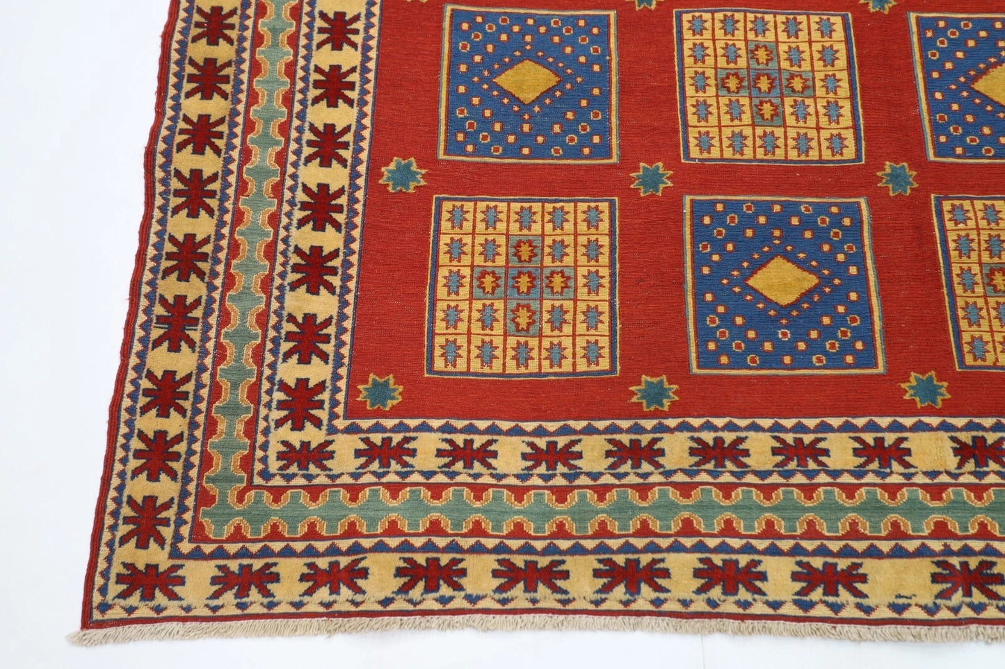 188 x 234 cm | Kilim Afghan Tribal Hand Knotted Veg Dye Wool Carpet