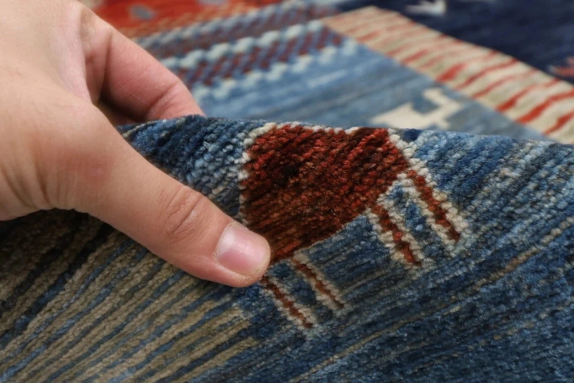 191 x 266 cm | Landscape Gabbeh Afghan Tribal Hand Knotted Veg Dye Wool Carpet