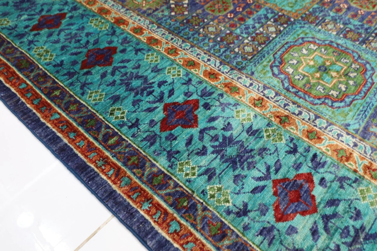 190 x 265 cm |  High Quality Mamluk Purple Afghan Tribal Hand Knotted Veg Dye Wool carpet