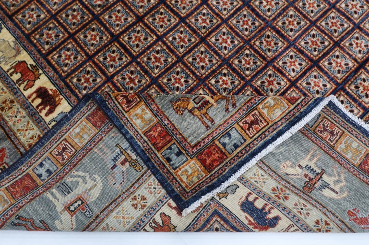 242 x 295 cm | Pazyryk Afghan Tribal Hand Knotted Carpet
