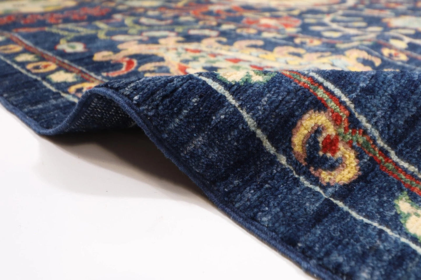 184 x 281 cm | Suzani Blue Afghan Tribal Hand Knotted Veg Dye Wool carpet