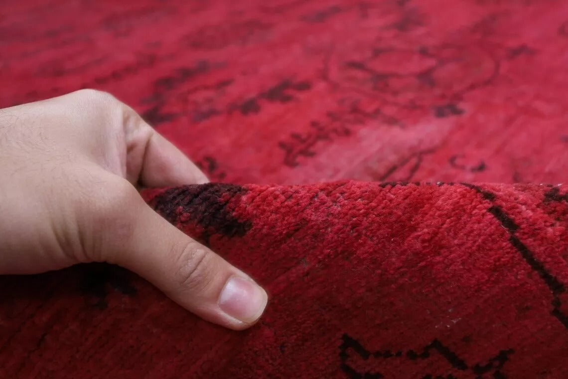 235 x 285 cm | Over Dyed Afghan Tribal Hand Knotted Carpet