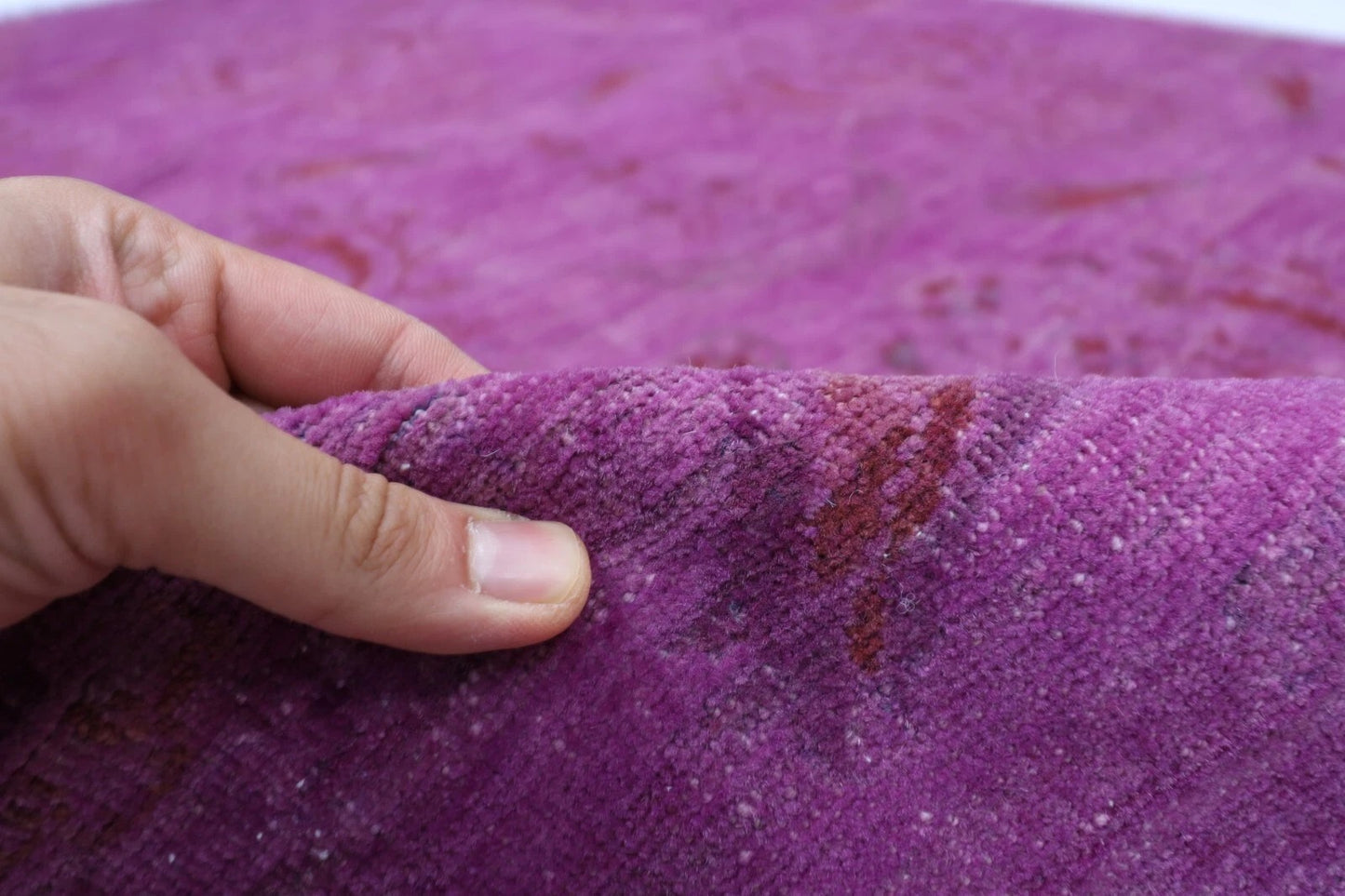 177 x 257 cm | Gabbeh Purple Afghan Tribal Hand Knotted Veg Overdye Wool Carpet