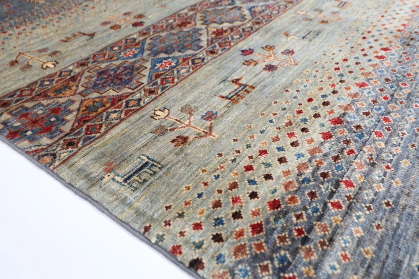 177 x 245 cm | Afghan Tribal Hand Knotted Veg Dye Wool Carpet