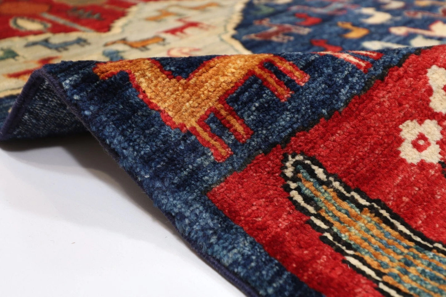 169 x 240 cm | Landscape Afghan Tribal Hand Knotted Veg Dye Wool Carpet