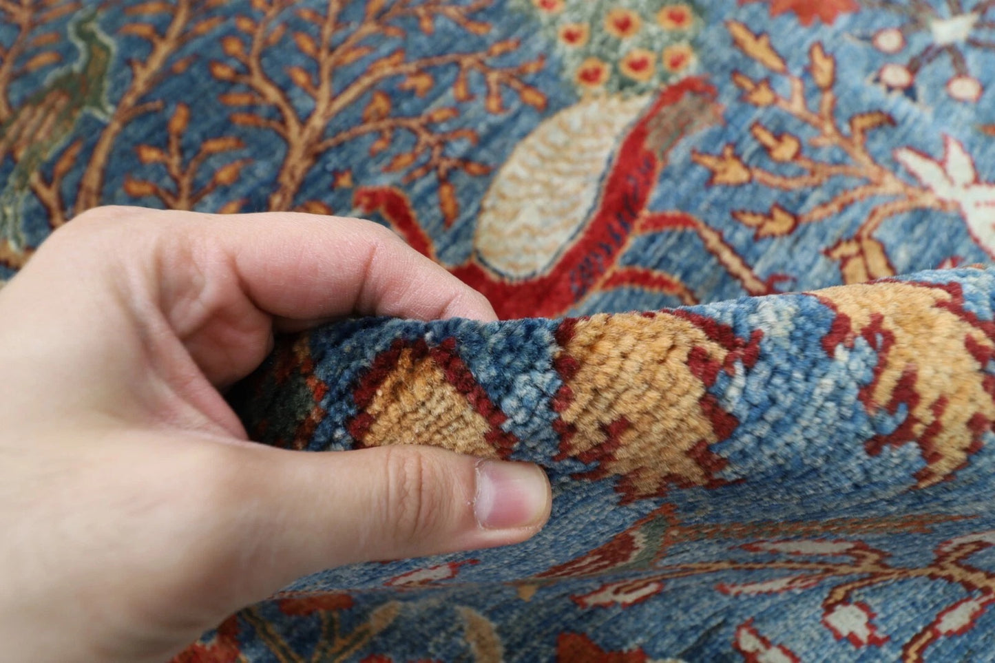 245 x 304 cm | Birds Afghan Tribal Hand Knotted Carpet