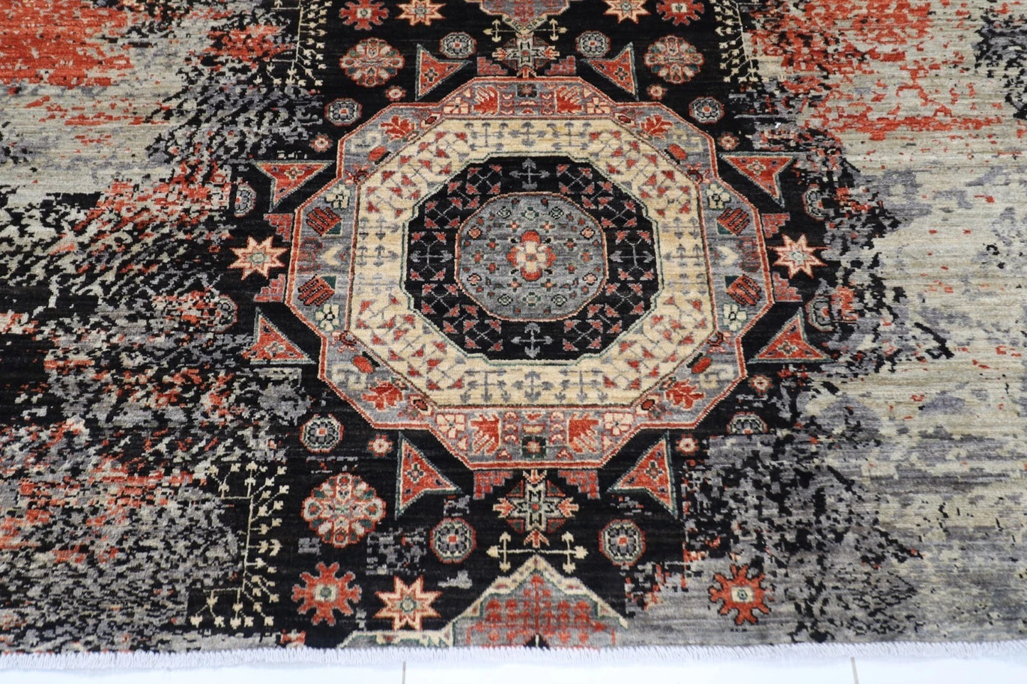 250 x 298 cm | Mamluk Afghan Tribal Hand Knotted Carpet
