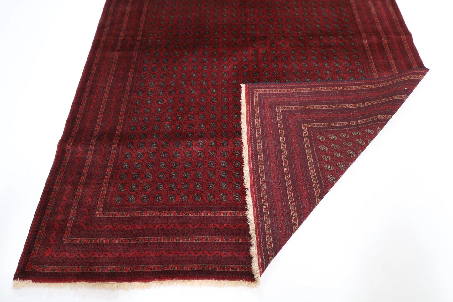 206 x 286 cm | Fine Mori Bokhara Afghan Tribal Hand Knotted Carpet
