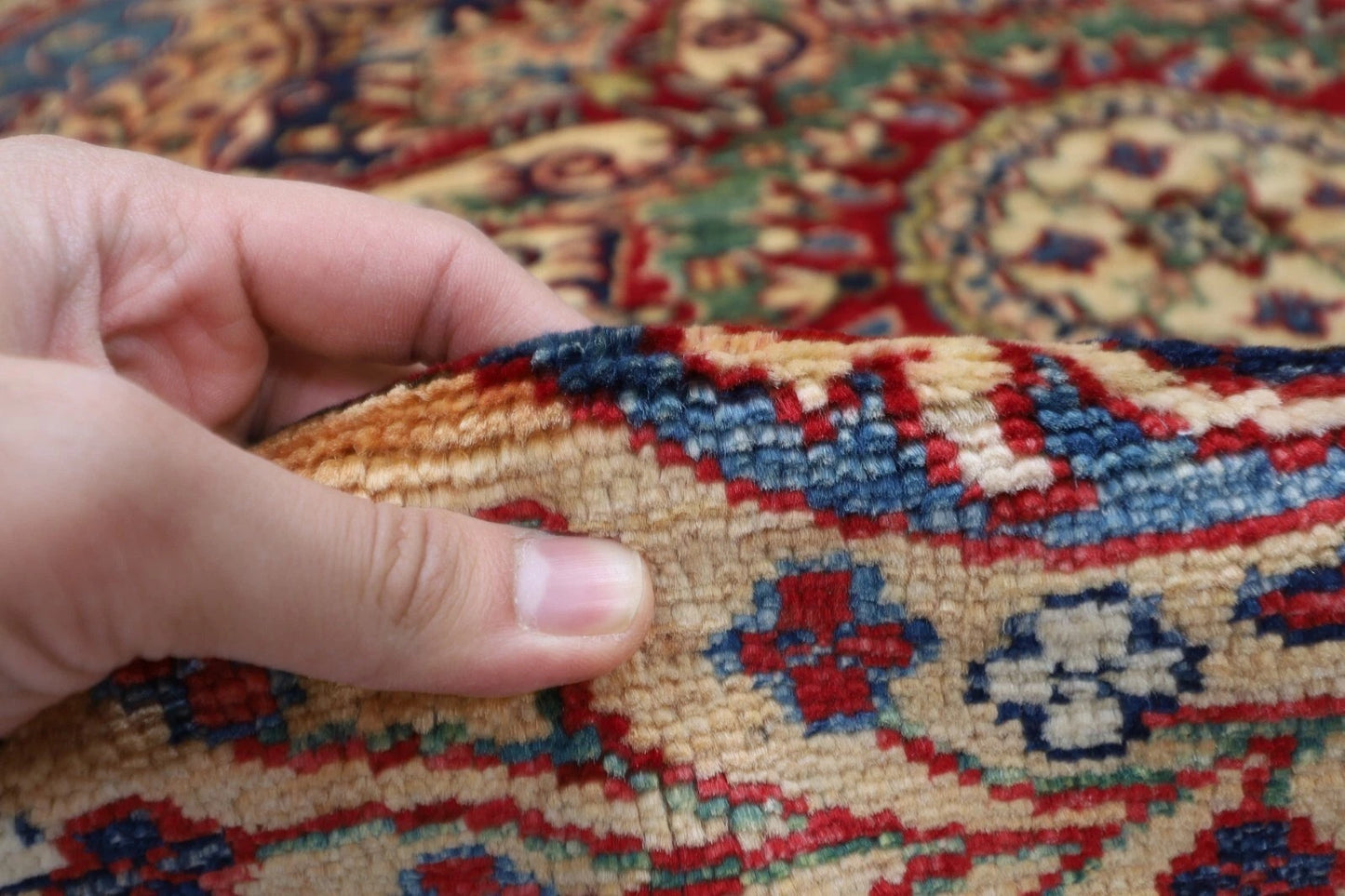 189 x 189 cm | Kazak Afghan Tribal Hand Knotted Wool Round Carpet