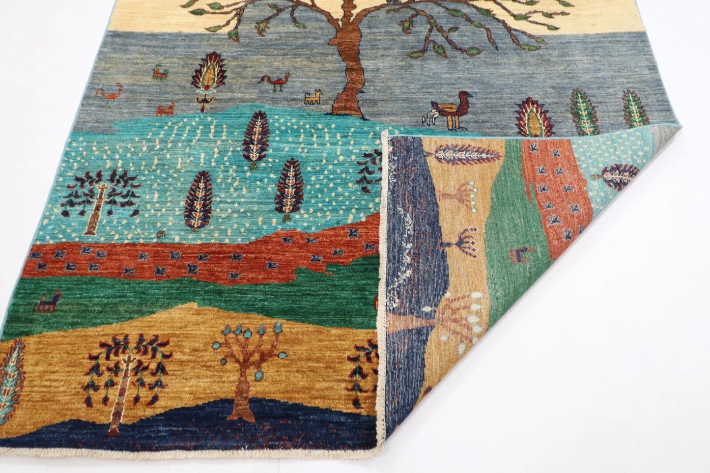 173 x242 cm | Afghan Tribal Hand Knotted Veg Dye Wool Carpet
