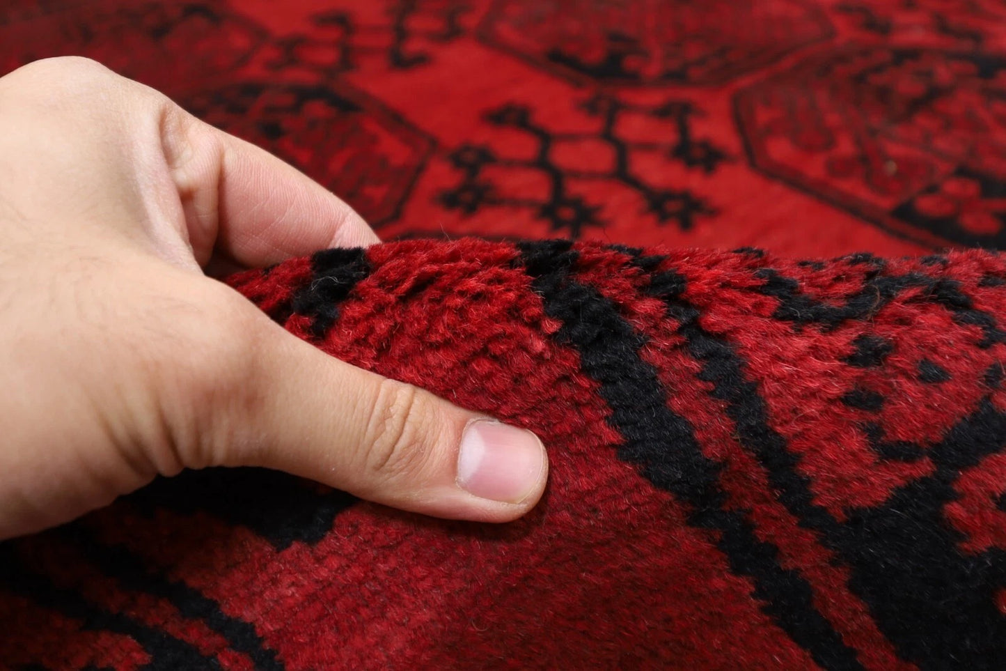 213 x 291 cm | Akja Bokhara Afghan Tribal Hand Knotted Carpet