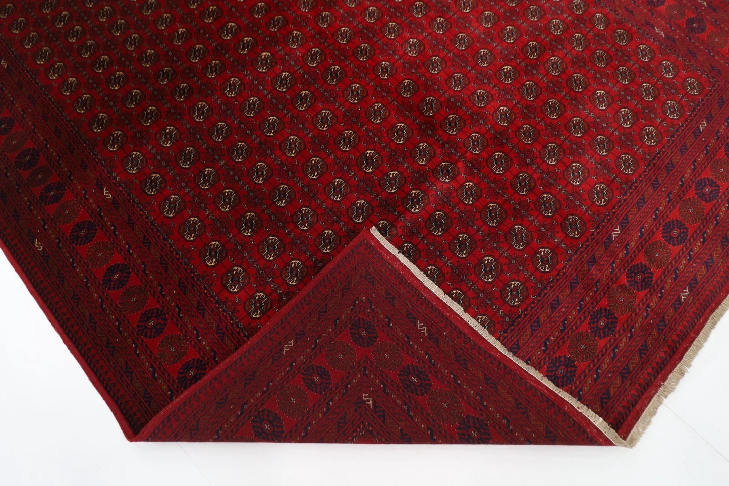 202 x 292 cm | Fine Mori Bokhara Afghan Tribal Hand Knotted Carpet