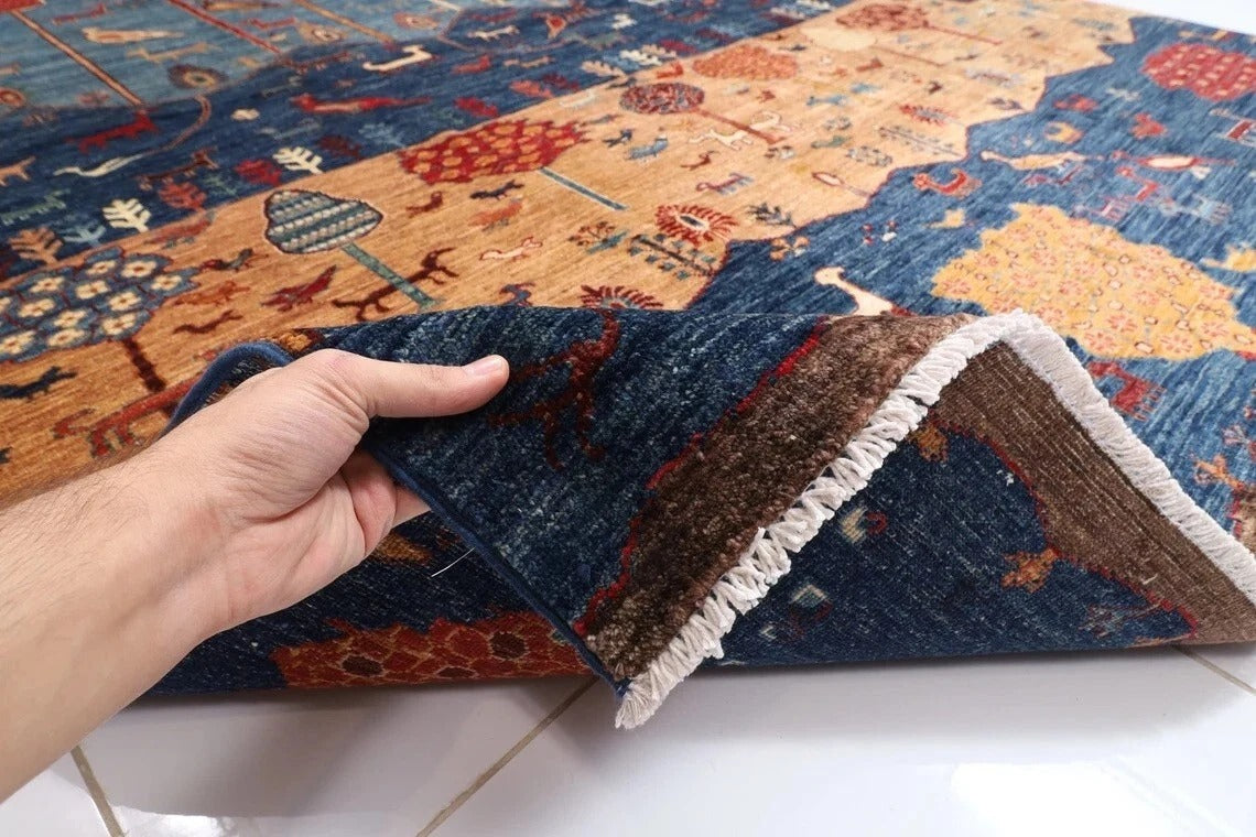 247 x 297 cm | Landscape Afghan Tribal Hand Knotted Carpet