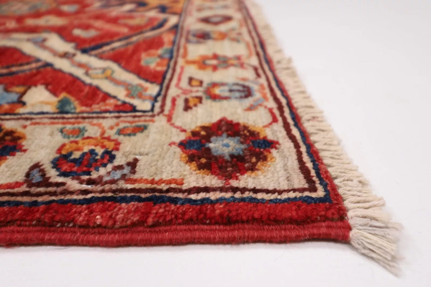 184 x 273 cm | Red Afghan Tribal Hand Knotted Veg Dye Wool carpet